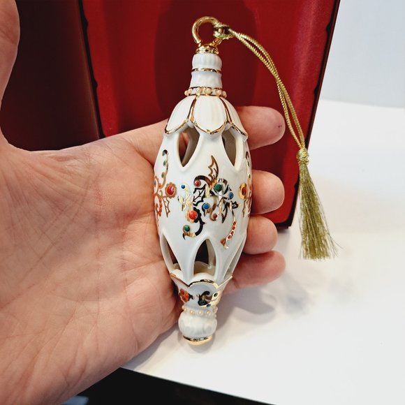 Lenox Inner Glow China Jeweled Teardrop Ornament with Box - Picture 4 of 15